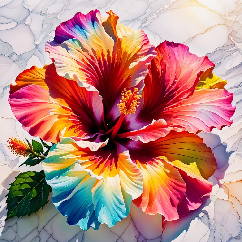 Ibiscus rainbow colors