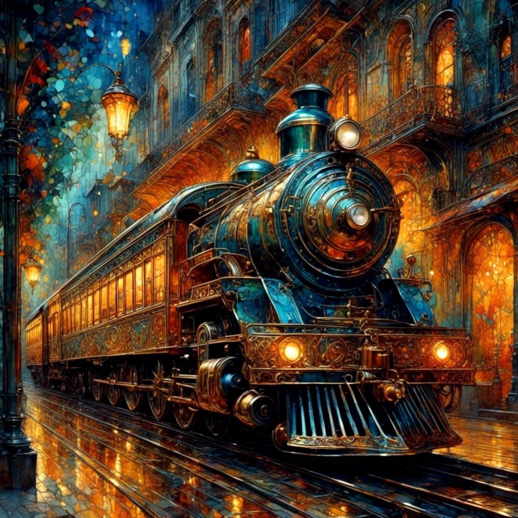 Midnight train  by @Owl Lady 