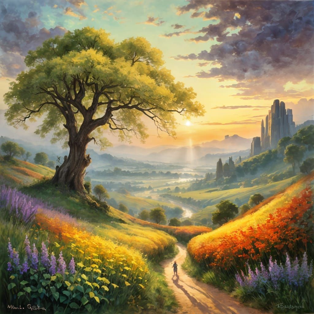 Watercolor Landscape  by @tttggg