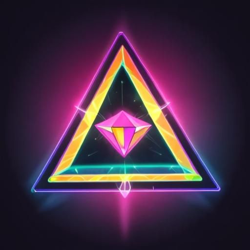 A triangle with a brighter light than the sun on top of it, a diamond ...