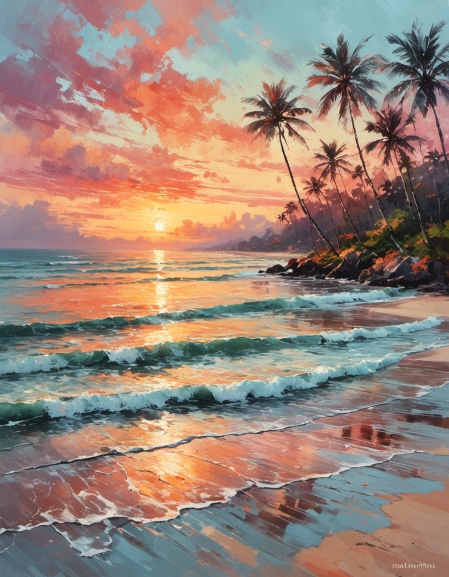 sunset tropical beach landscape