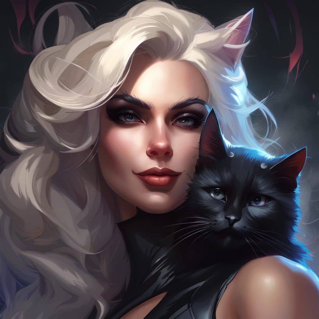 Mysterious Cat Woman   AI Generated Artwork   NightCafe Creator