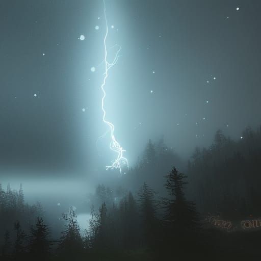 Lightning Flashes in Night Sky AI Generated Artwork NightCafe Creator