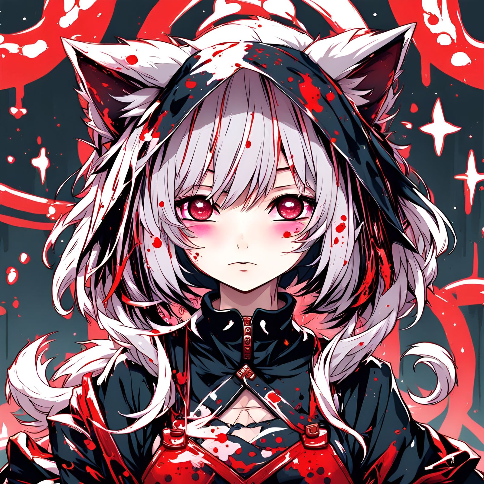 Kawaii blood neko girl 128k resolution, maximalist, style “anime” - AI ...