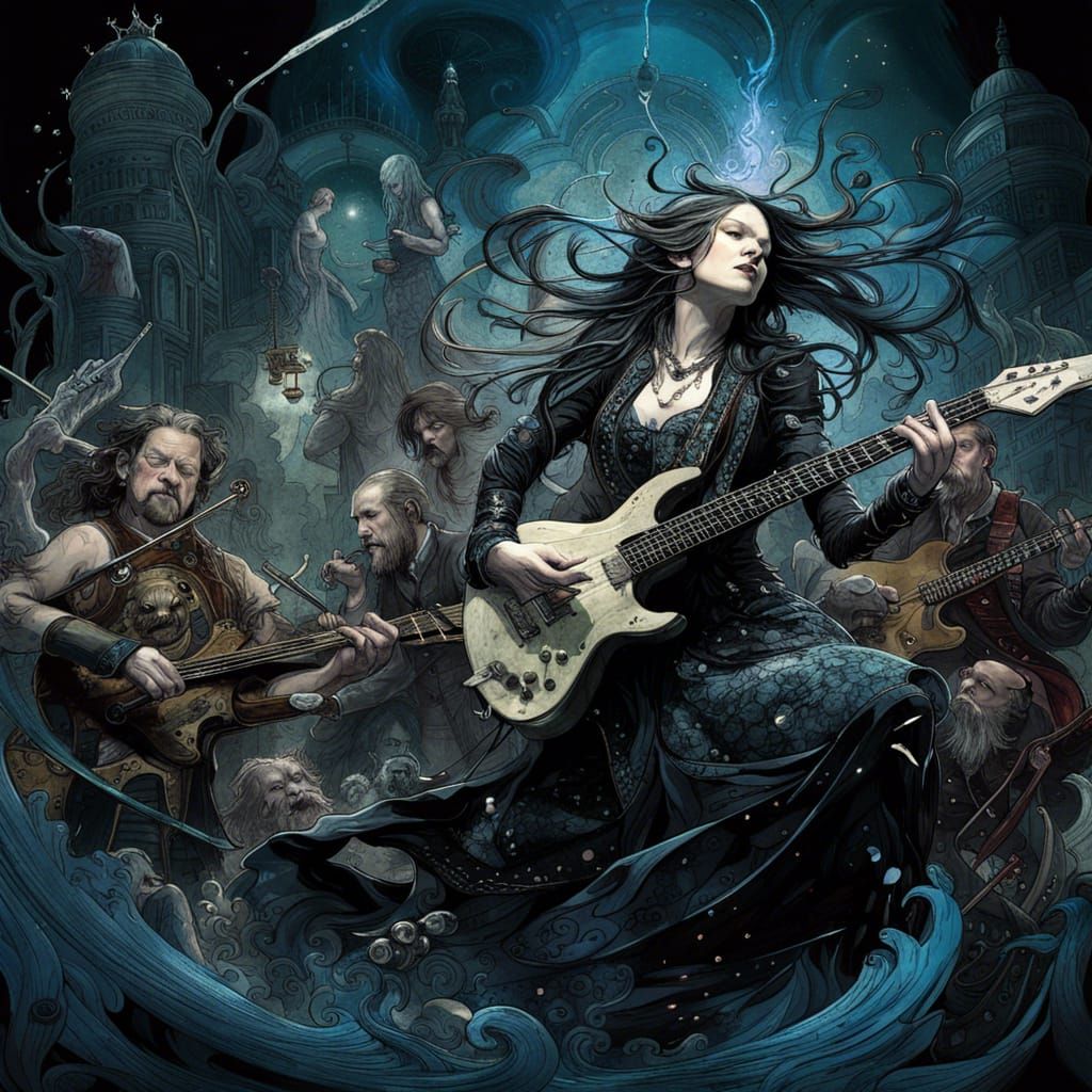 Nightwish playing in concert  by @WailingSpirit