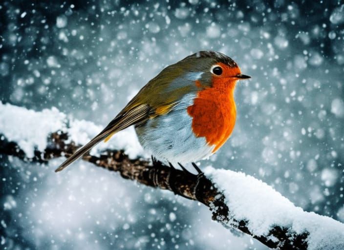Robin in snow
