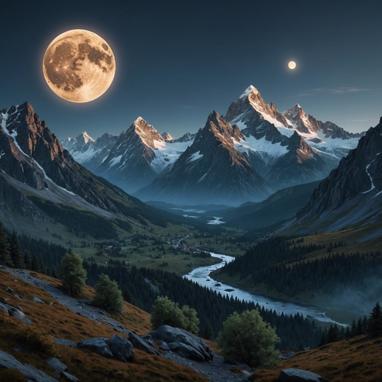  Full Moon over the mountains 