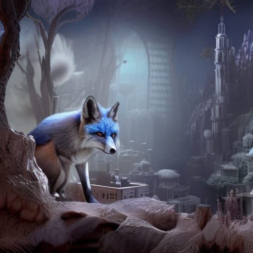 The blue fox AI Generated Artwork NightCafe Creator