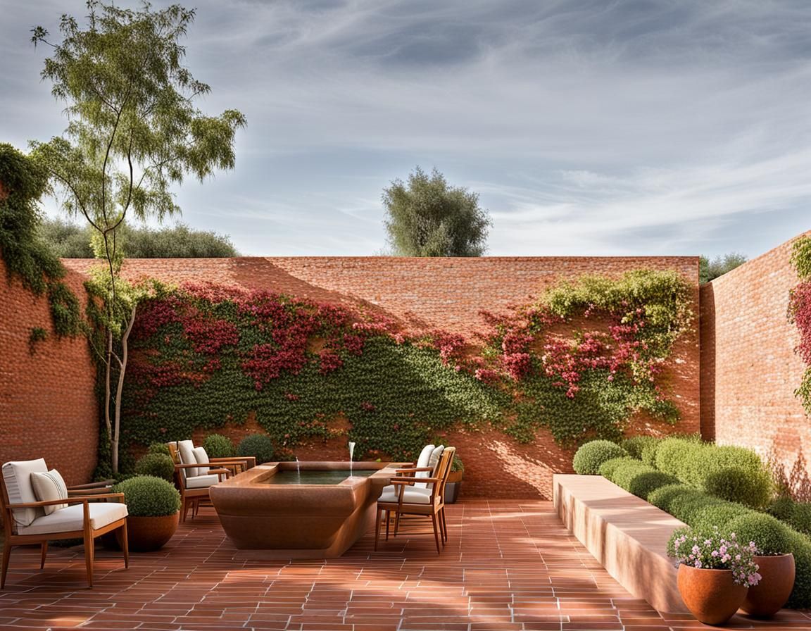 Outdoor space designed by Rogelio Salmona, sliding, with natural and
