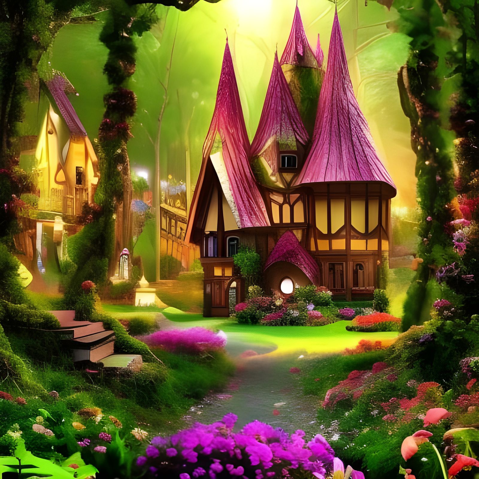 Fairy Garden In An Enchanted Forest - Ai Generated Artwork - Nightcafe 