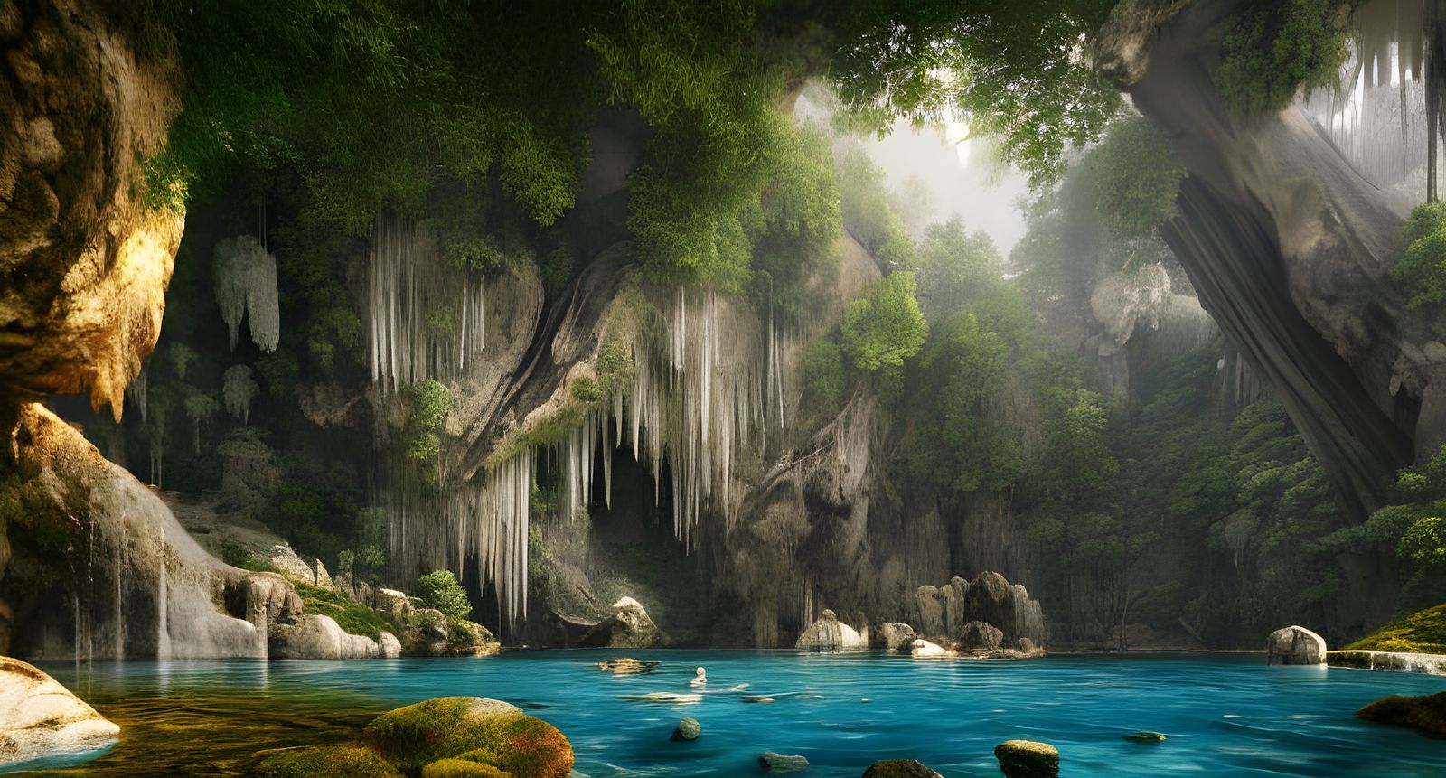 Spring water cave