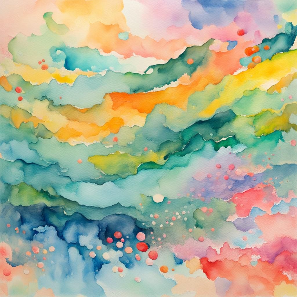abstract image of colorful watercolor, in pastel tones, impr...
