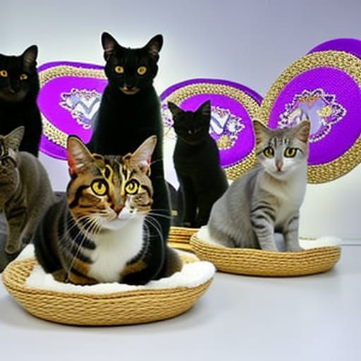 cat heaven with cat angels - AI Generated Artwork - NightCafe Creator