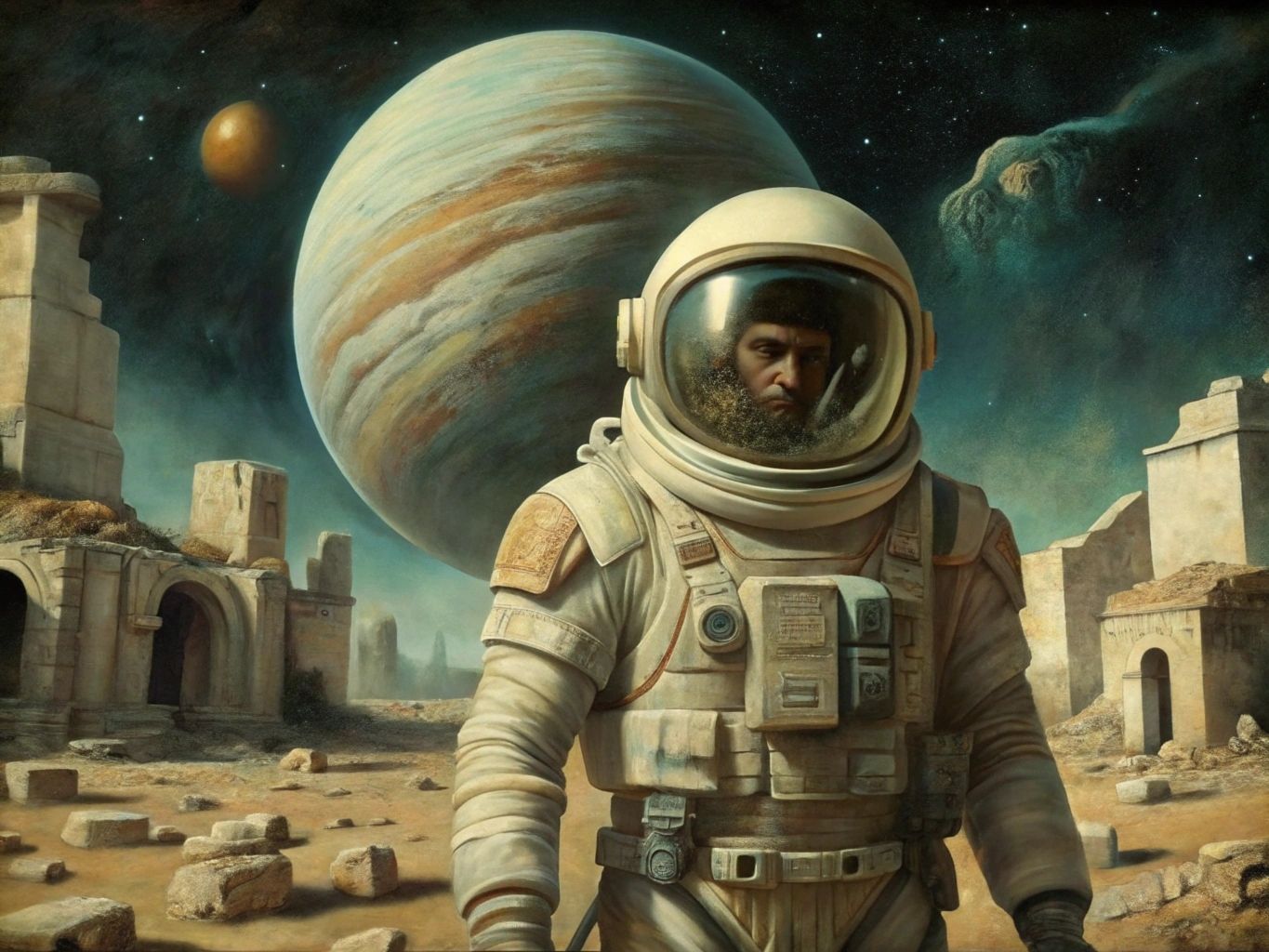 astronaut on a dead planet