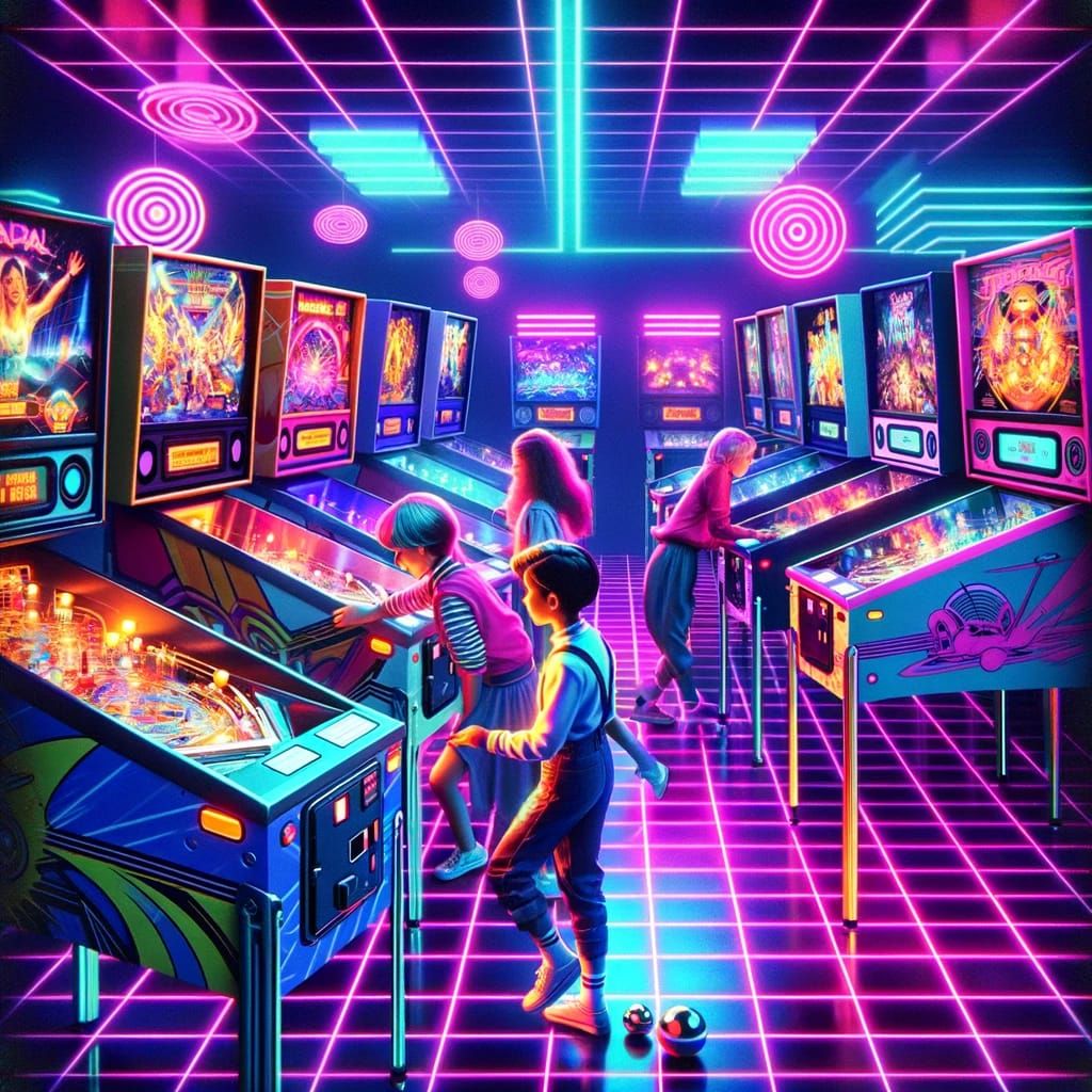 vaporwave pinball - AI Generated Artwork - NightCafe Creator