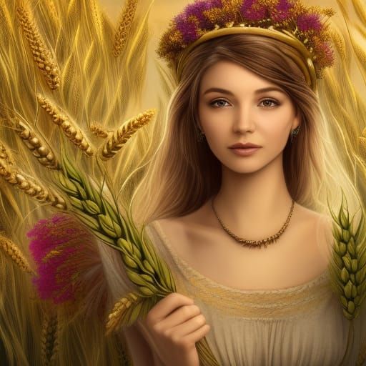 Girl of wheat - AI Generated Artwork - NightCafe Creator