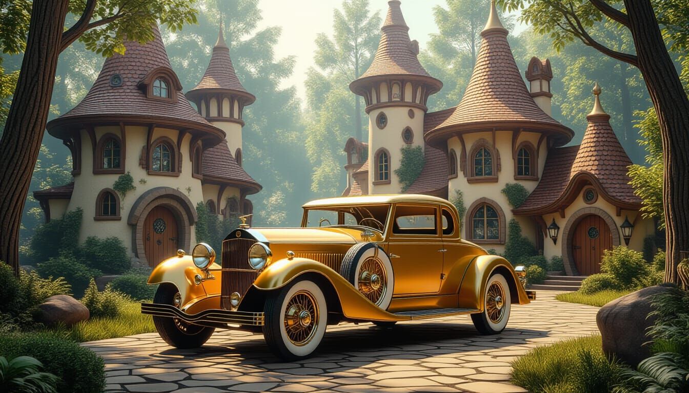 gold car