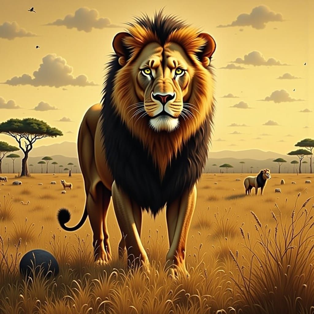  <lora:Feline Flux:1.0> lion