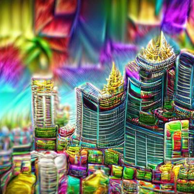 Tall buildings 8K 3D 8k resolution beautiful maximalist