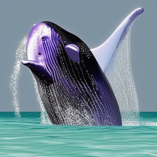 Hyper realistic purple whale scene