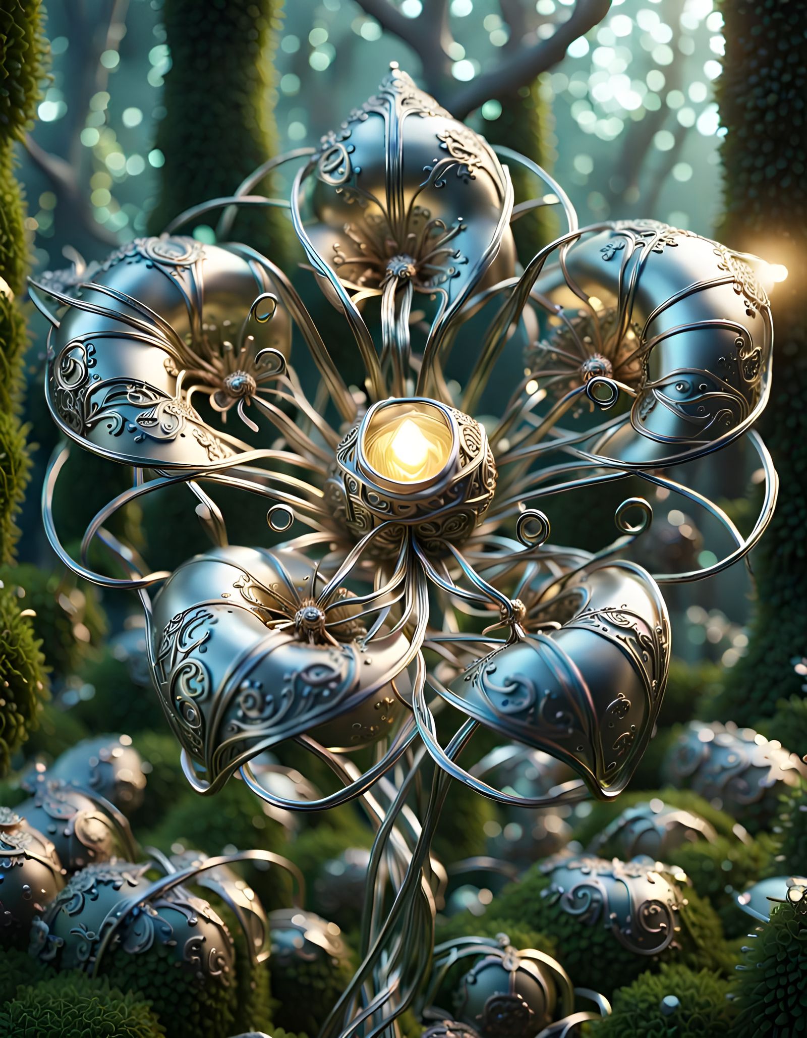 Mystical metallic flower  by @ArtColai