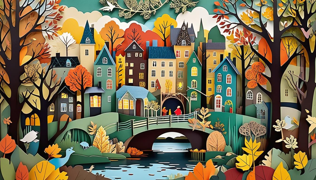 Autumn Small City Scape