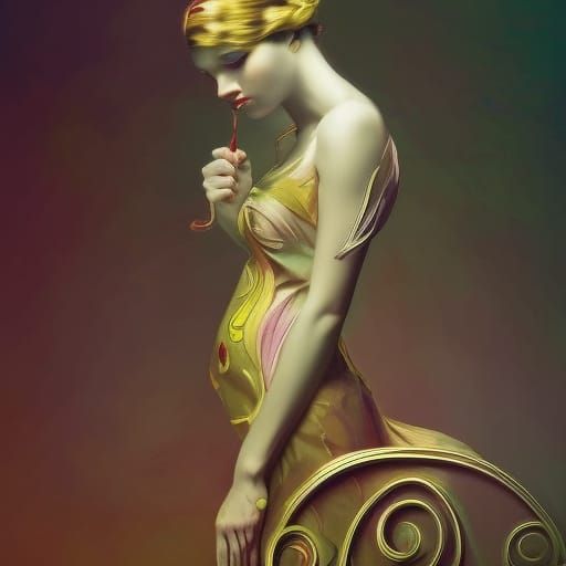 Mirrors ,art nouveau a masterpiece, Hyperrealistic, splash a...