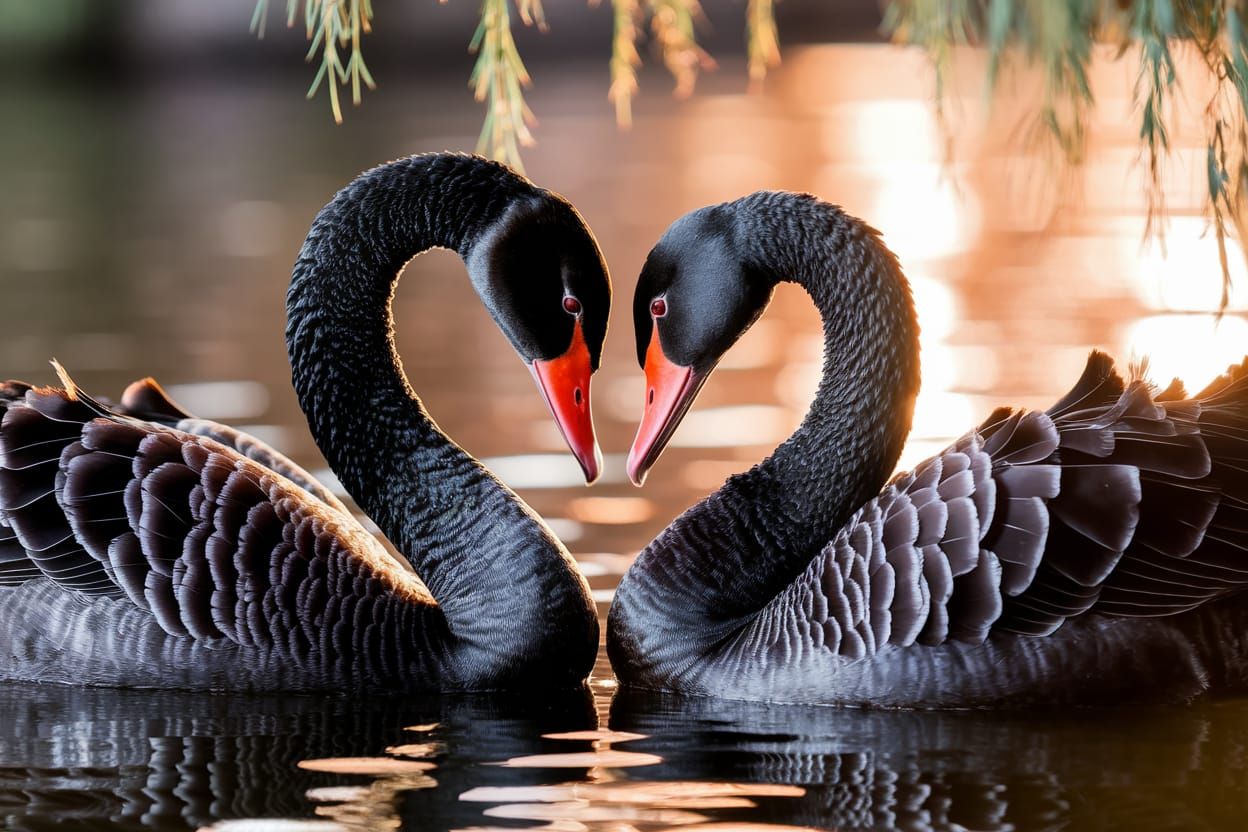 A pair of black swans.  by @MacKenzie Morgan