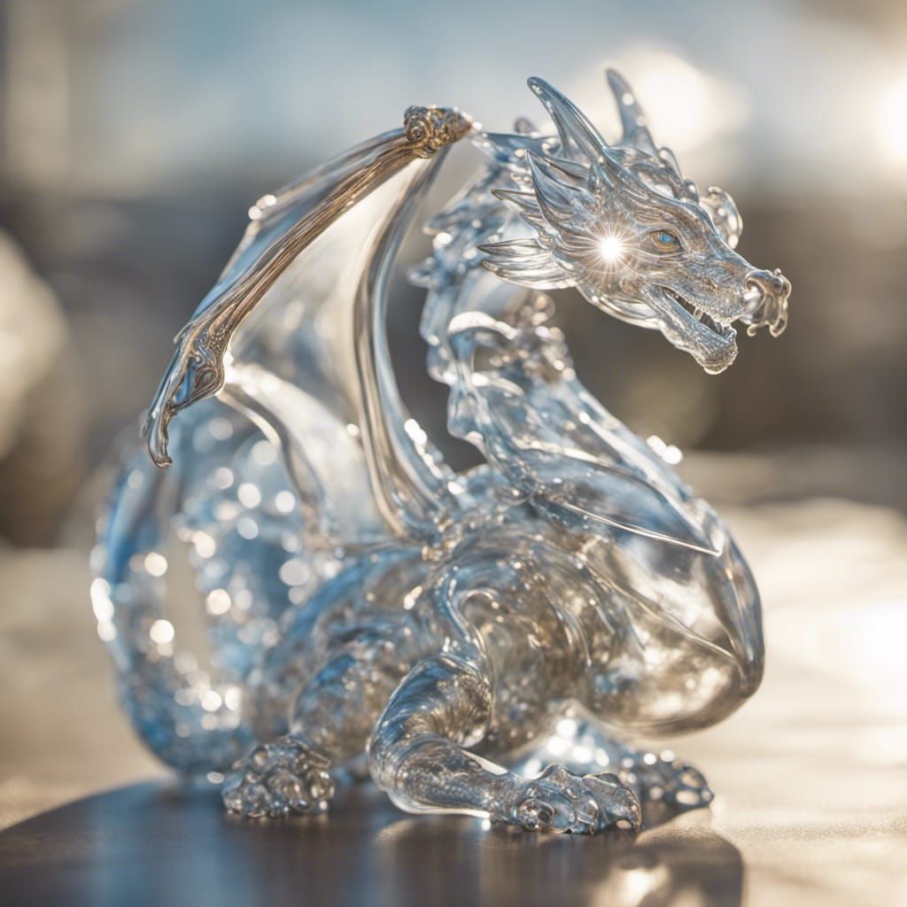 clear blown glass dragon  by @Bobble