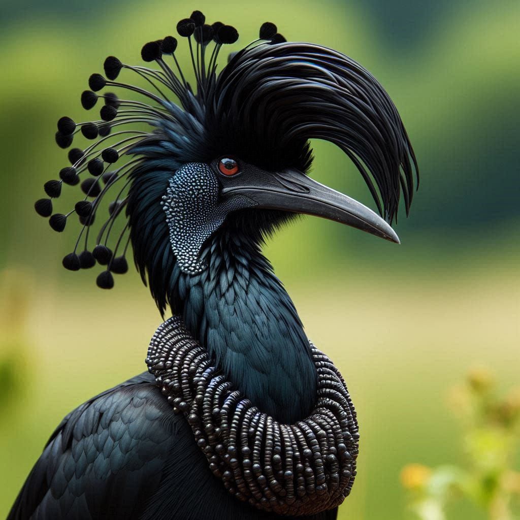 Black crested heron