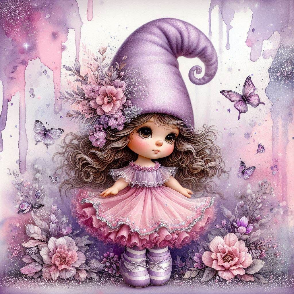 Cute little lilac Gnome