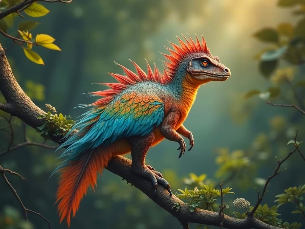 Feathered Dino evolved from an image of LoscuroFiguro