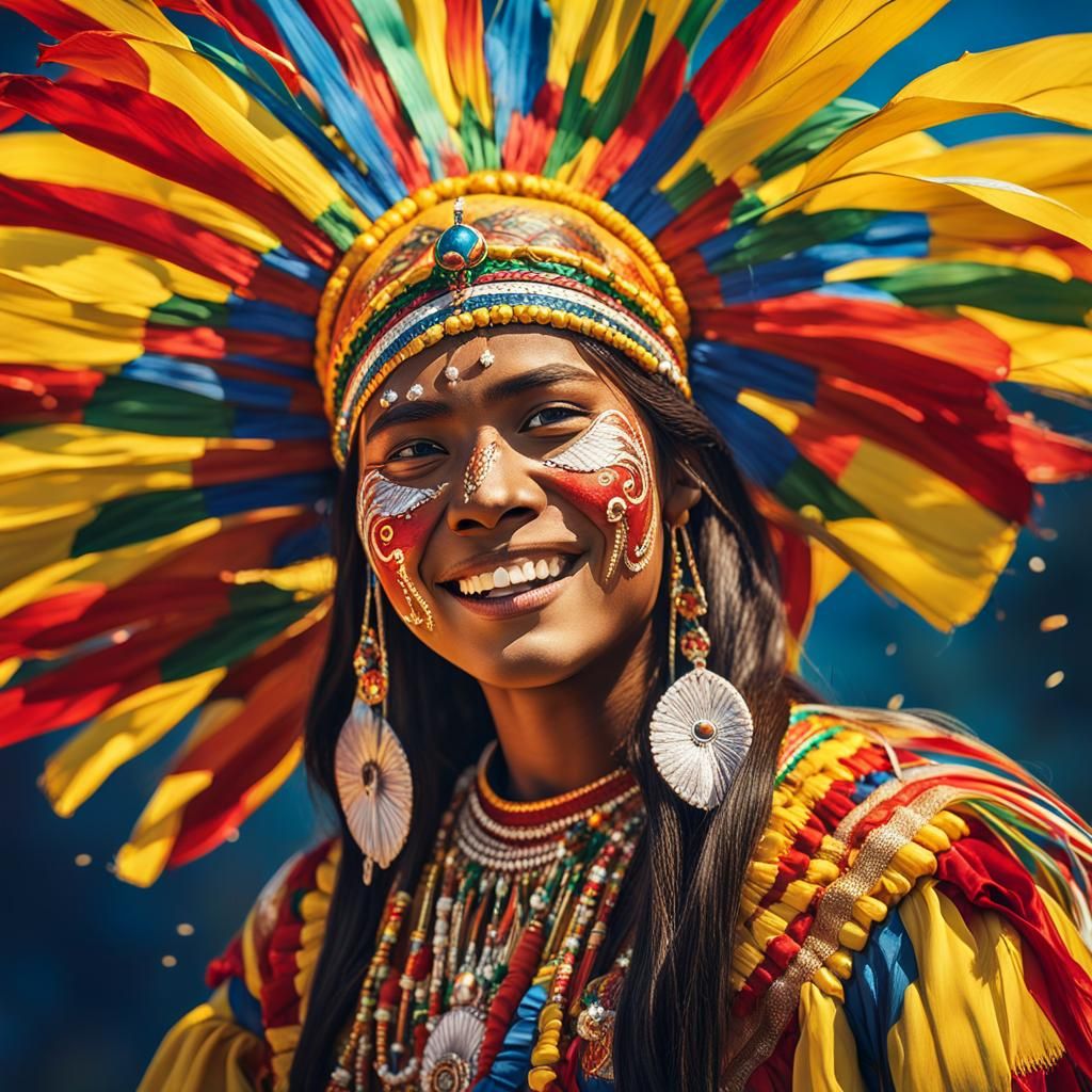 hyperrealistic image of a beautiful young mestizo indigenous...