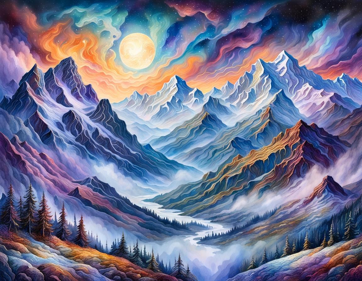 mountain range landscape