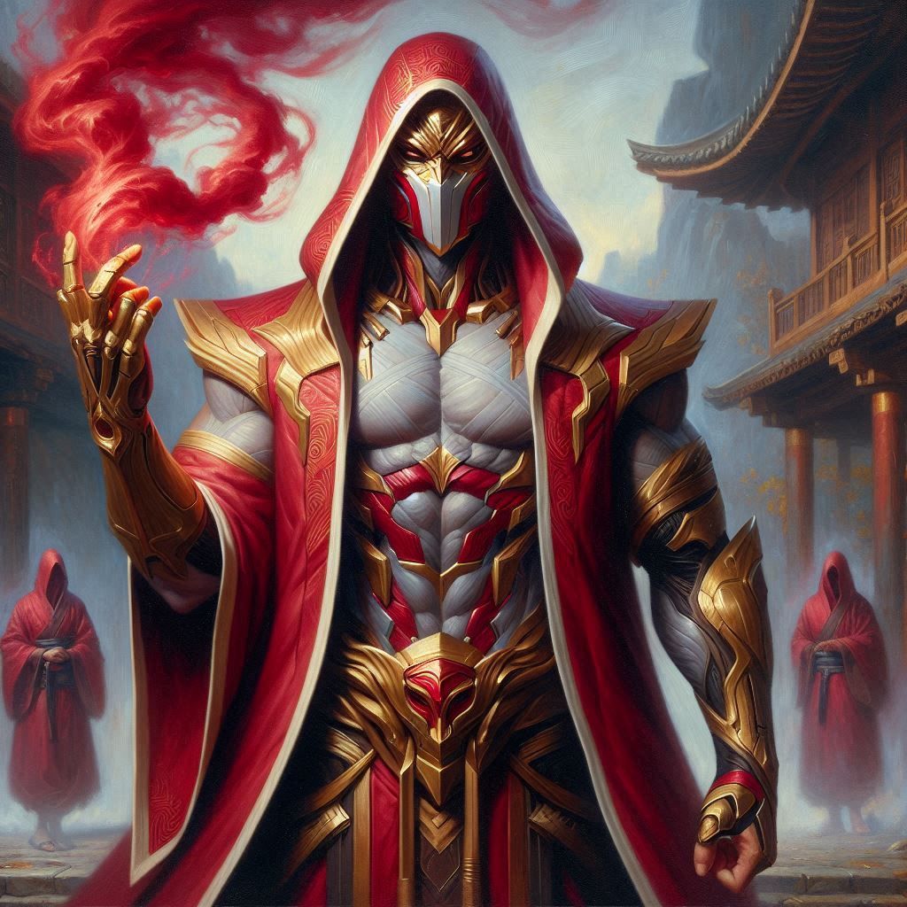 Leader of the legendary Rose Ninja clan casting a vicious cu...