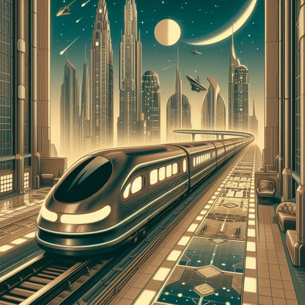Retro-futuristic high-speed train