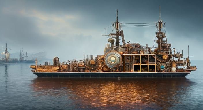 steampunk ship - AI Generated Artwork - NightCafe Creator