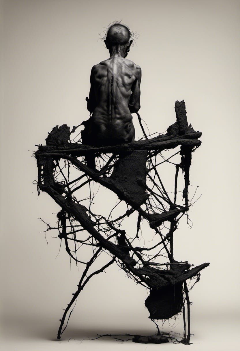 Situationist Stick Figure in Photographic Style