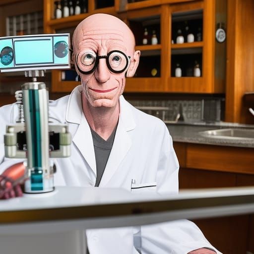 Professor Farnsworth with his alcoholic Bender Robot invention, 150