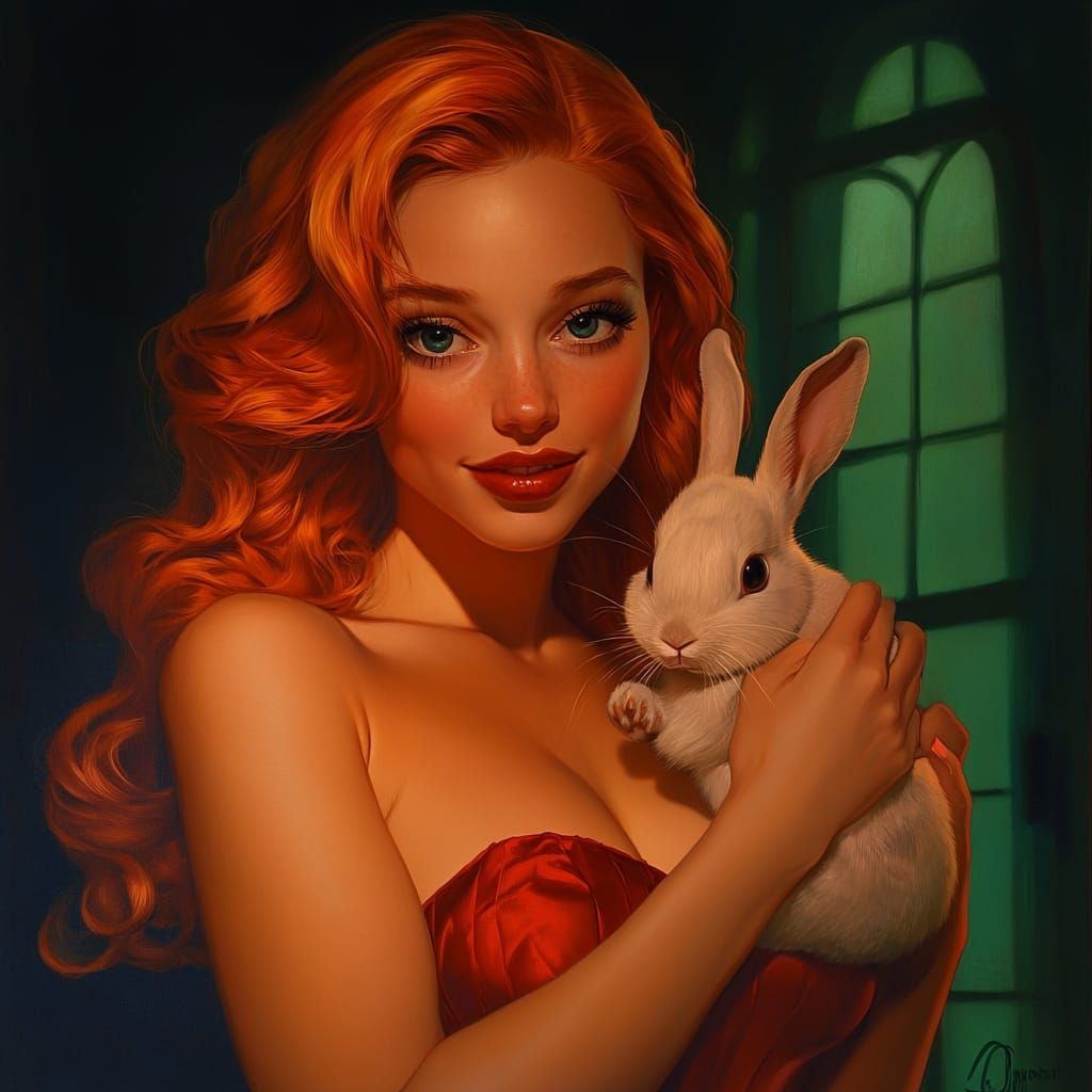 Jessica Rabbit holding a rabbit