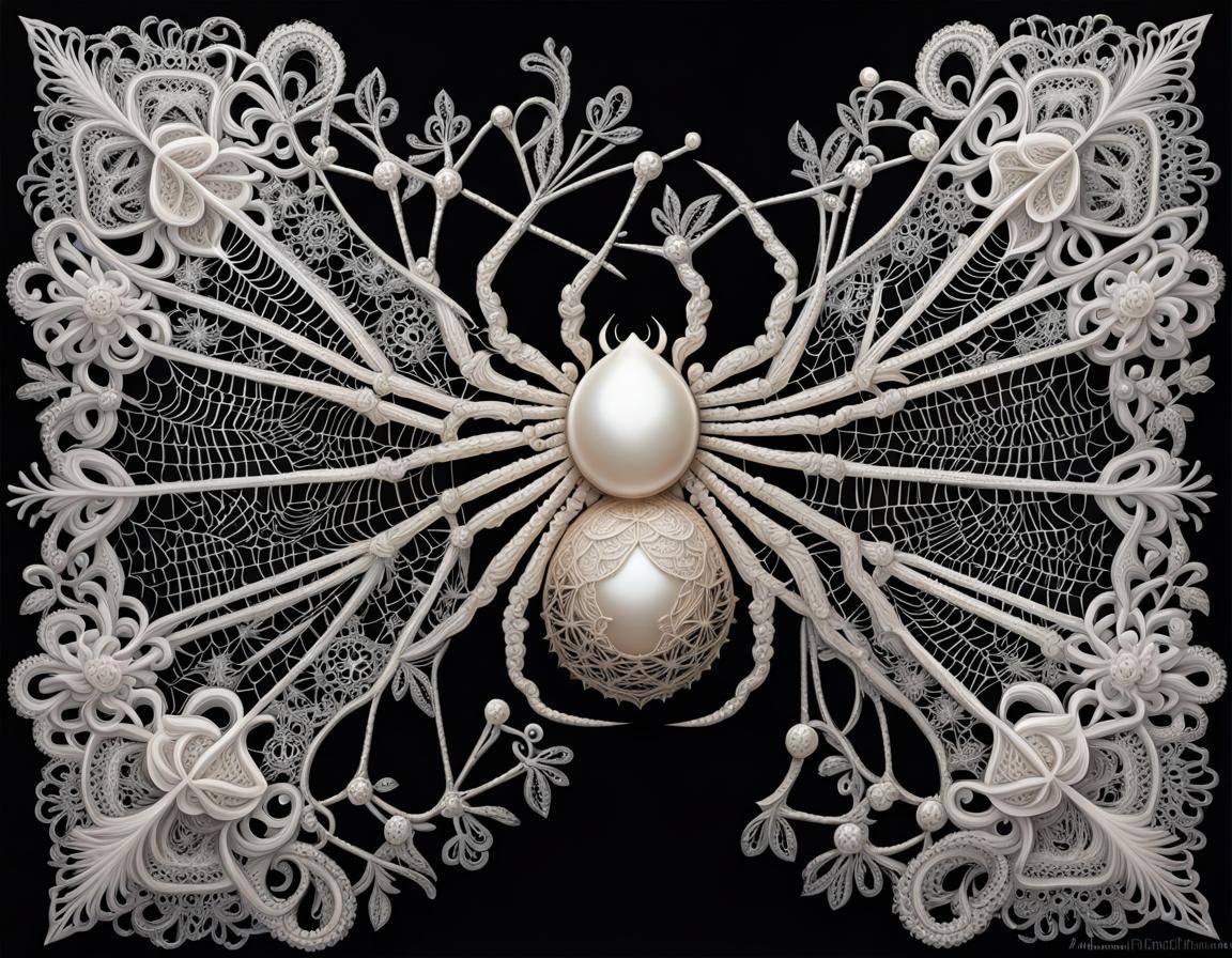 Beautiful Lace Spider And Cobweb   by @Kit30kat