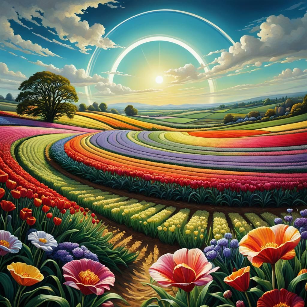 fields of flowers