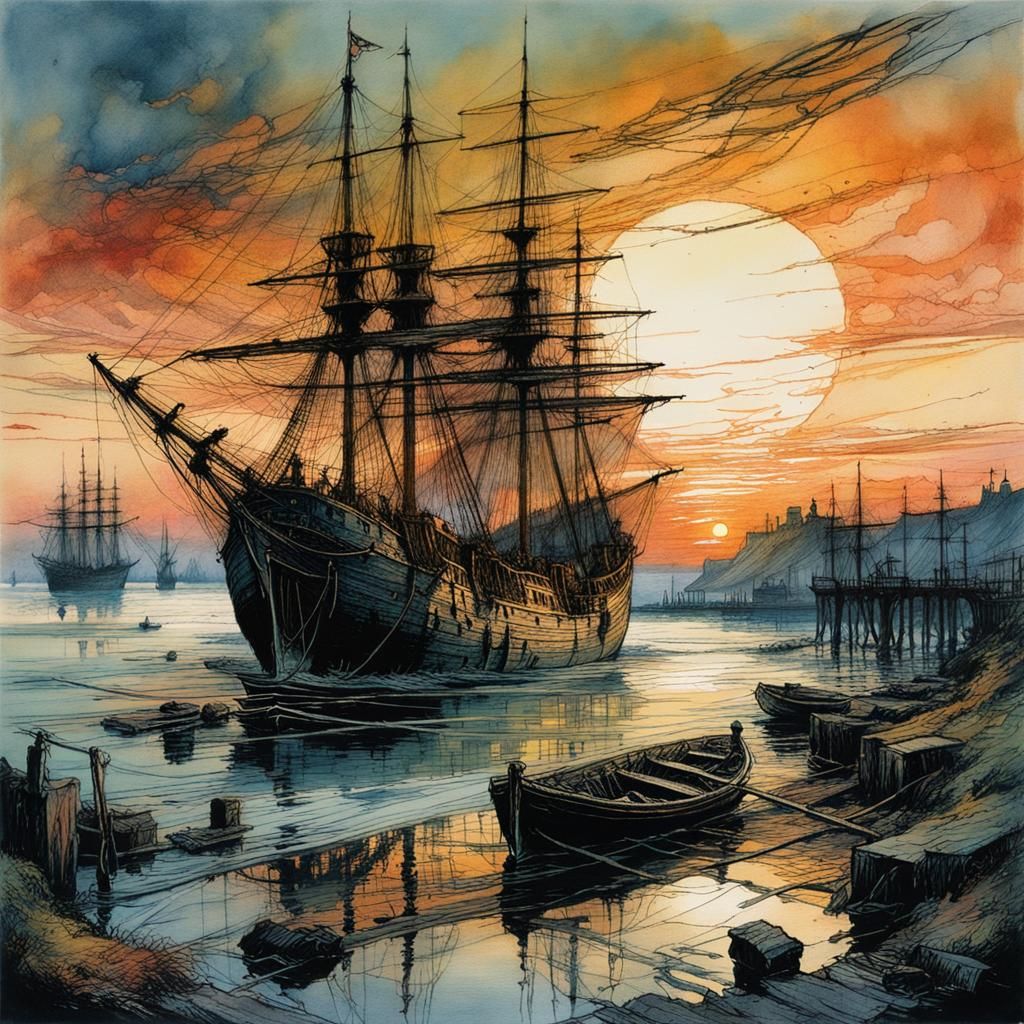 Stunning port in sunset  by @Vochomurka