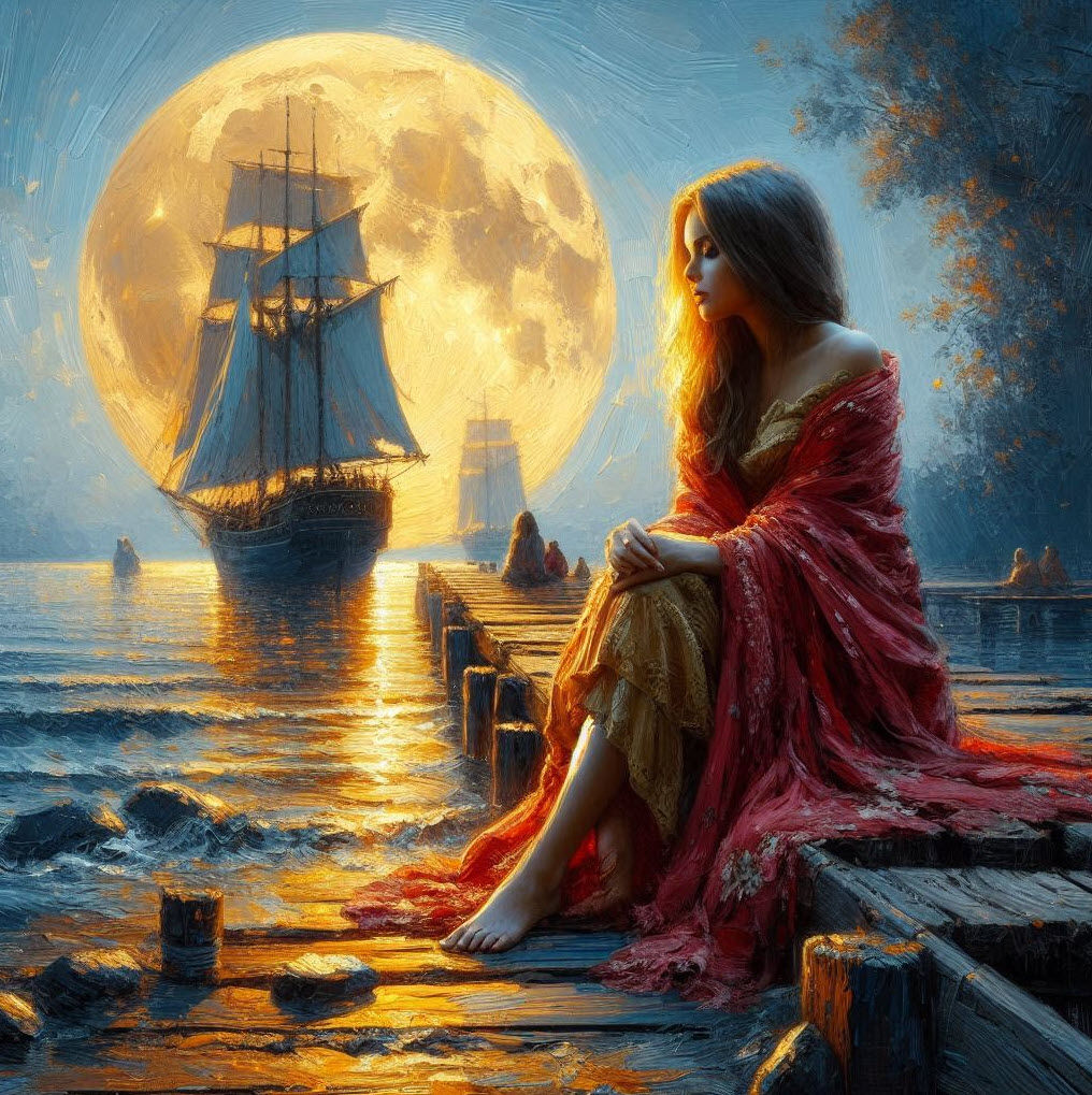 Vrouw op een steiger 5