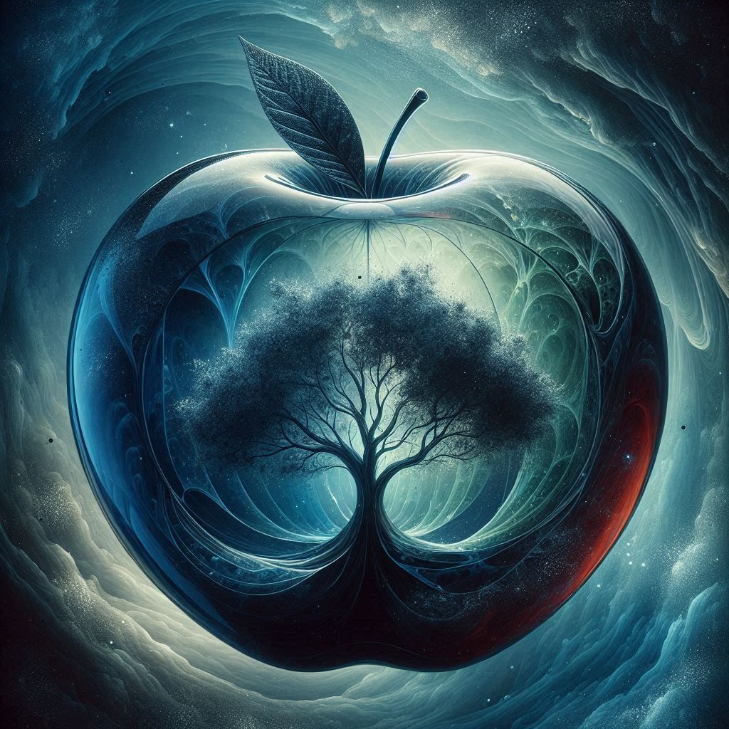 Glass artwork. Glass Apple 1