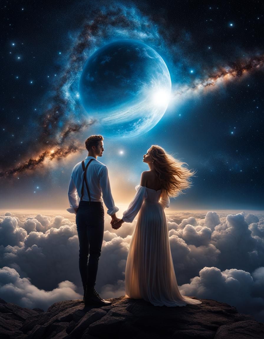 Cosmic Couple - AI Generated Artwork - NightCafe Creator