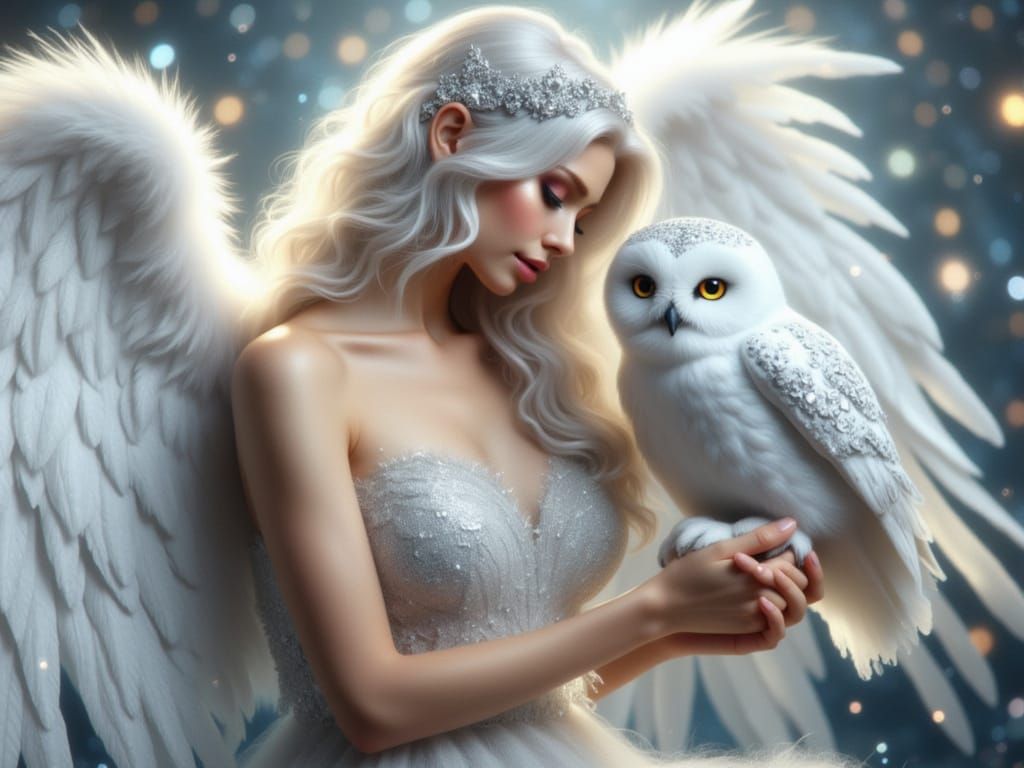 <lora:FiosCelestialBonds:1.0> Jaina and her Owl Fira