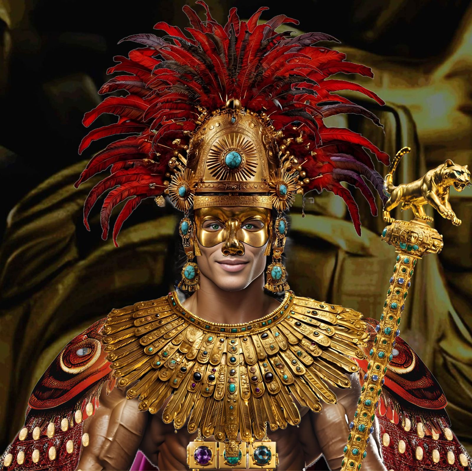 AN INCAS EMPEROR COMPLETE COSTUME - DETAIL
