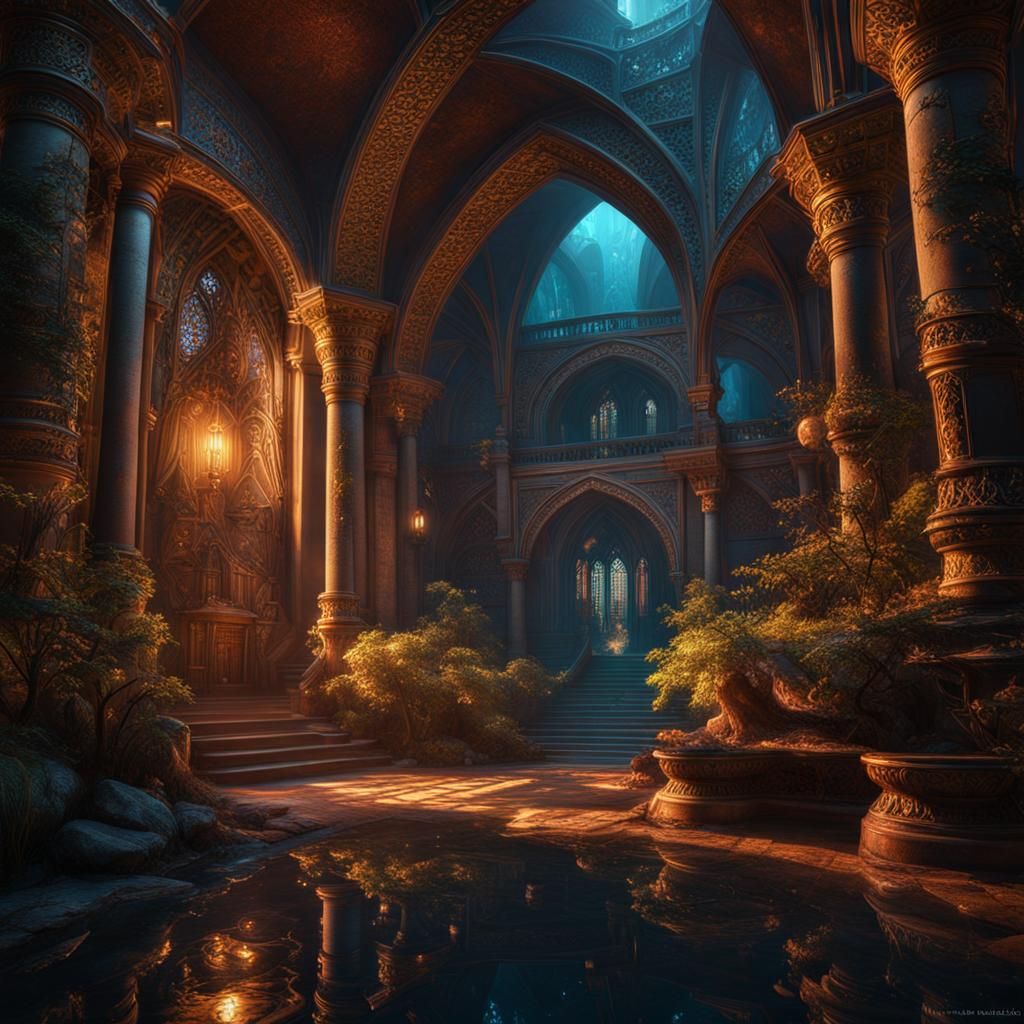 Fantastical Weekend Retreat in Matte Painting Style