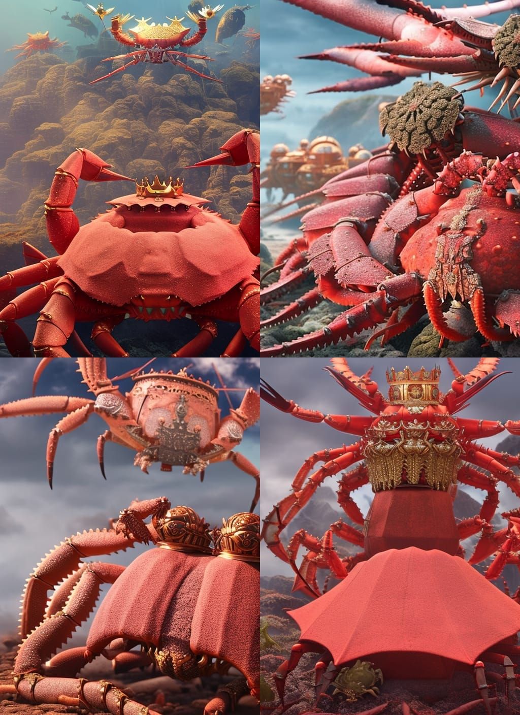 King crab holding court over his crab subjects Epic cinemati...